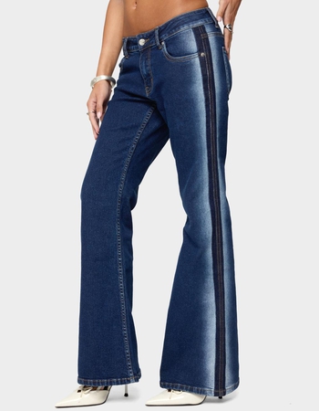 EDIKTED Airbrushed Low Rise Flared Jeans Alternative Image