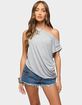 EDIKTED Ofelia Asymmetric Off Shoulder Ruched Top image number 1