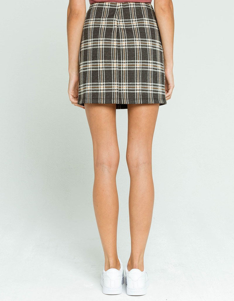 FULL TILT Ponte Side Slit Plaid Skirt image number 2