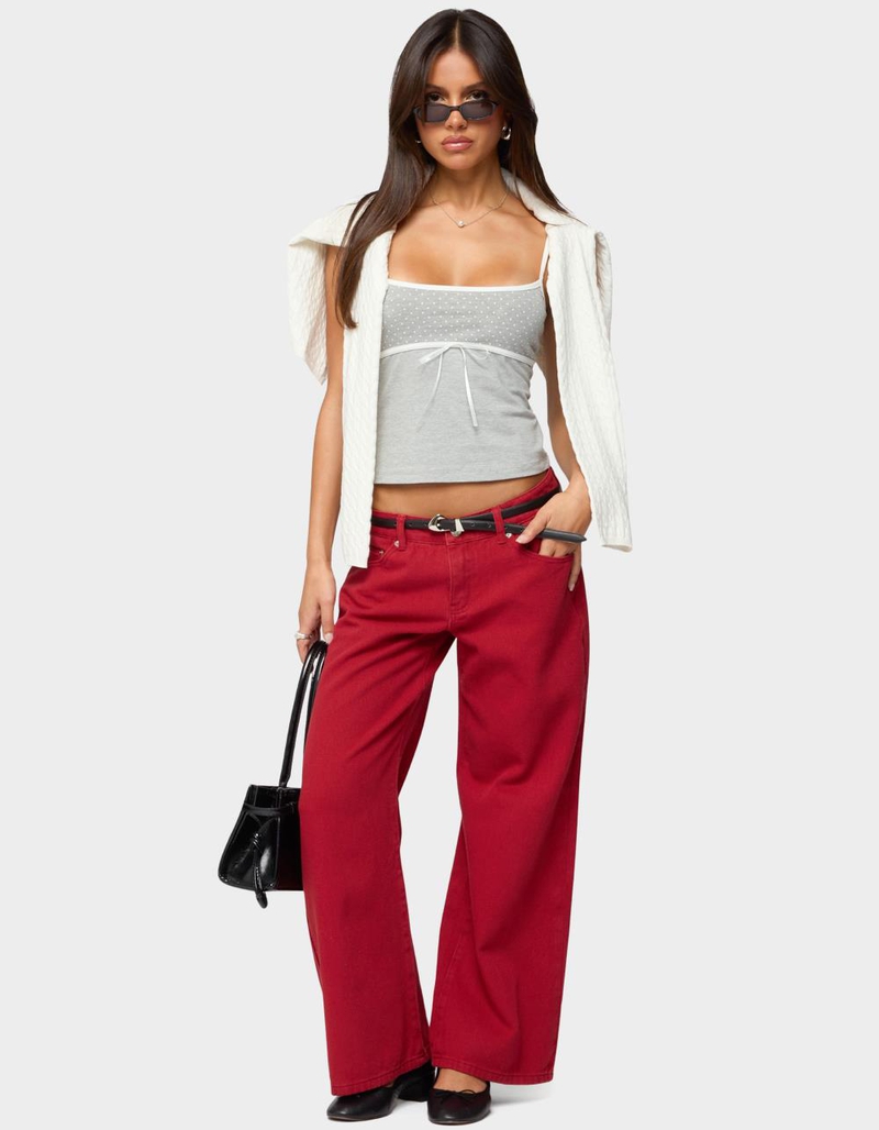 EDIKTED Petite Roman Low Rise Slouchy Jeans image number 4