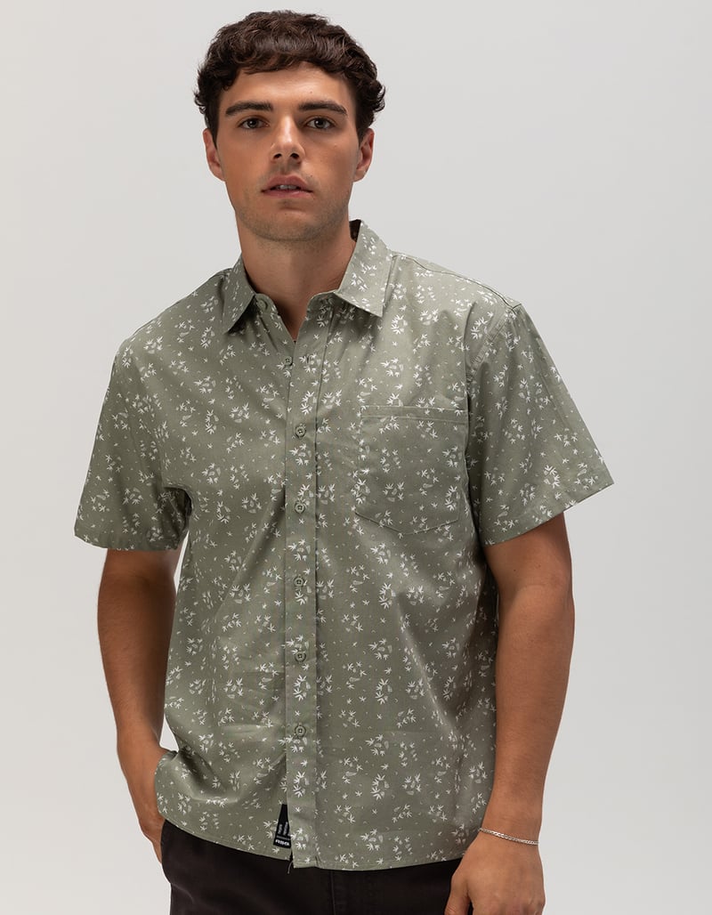 RSQ Mens Ditsy Print Poplin Button Up Shirt image number 0