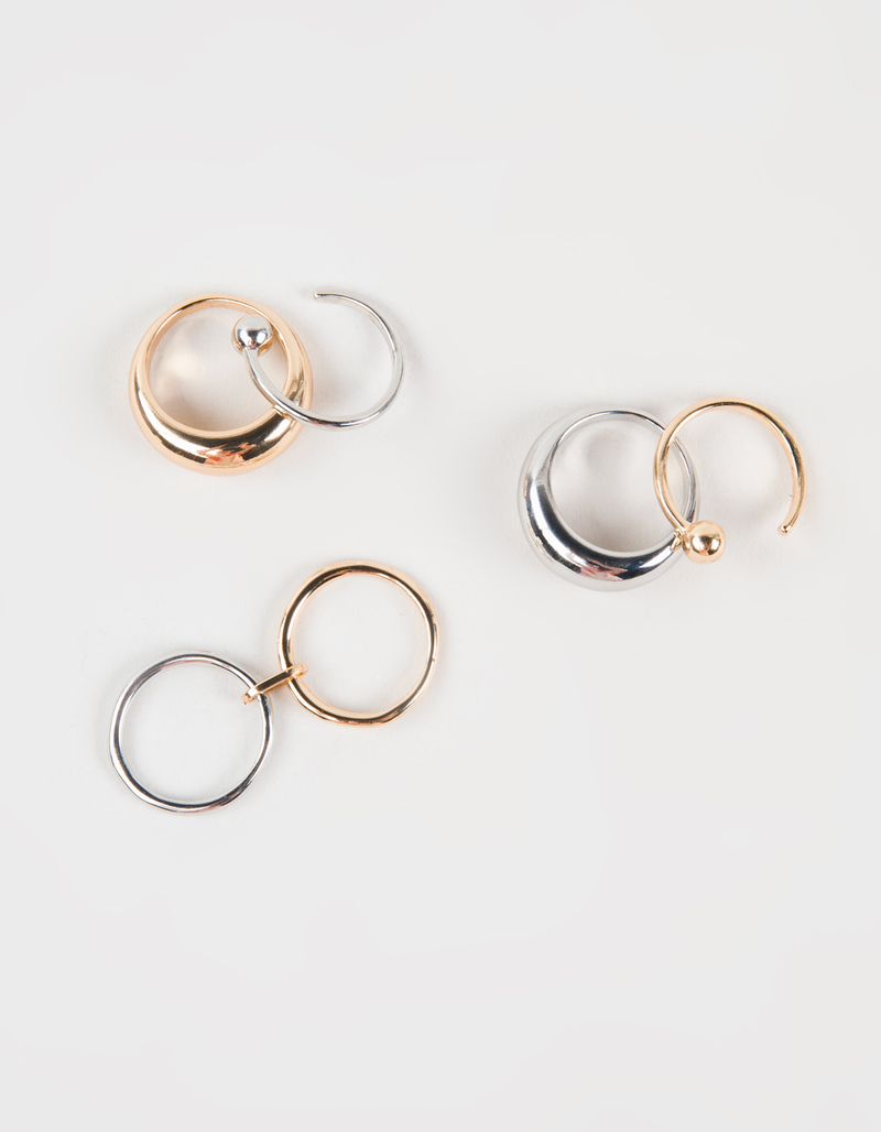 FULL TILT 6 Pack Mixed Metal Chunky Ring Set METALLIC CMBO Tillys