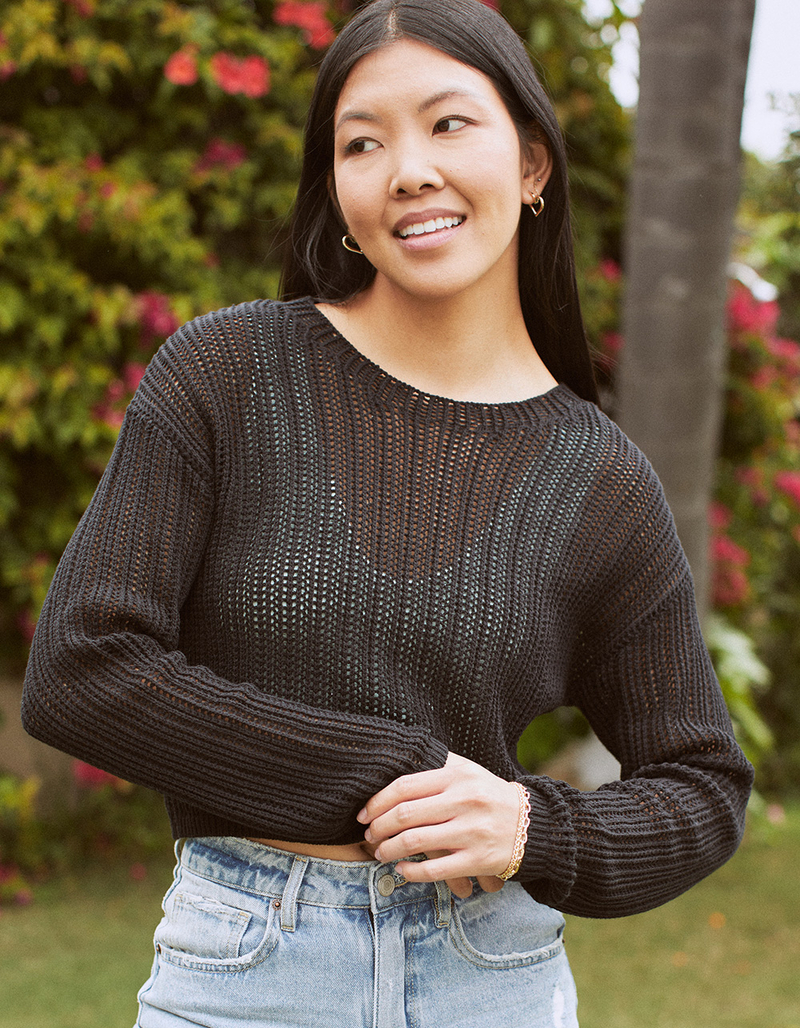 FULL TILT Open Knit Womens Pullover image number 0