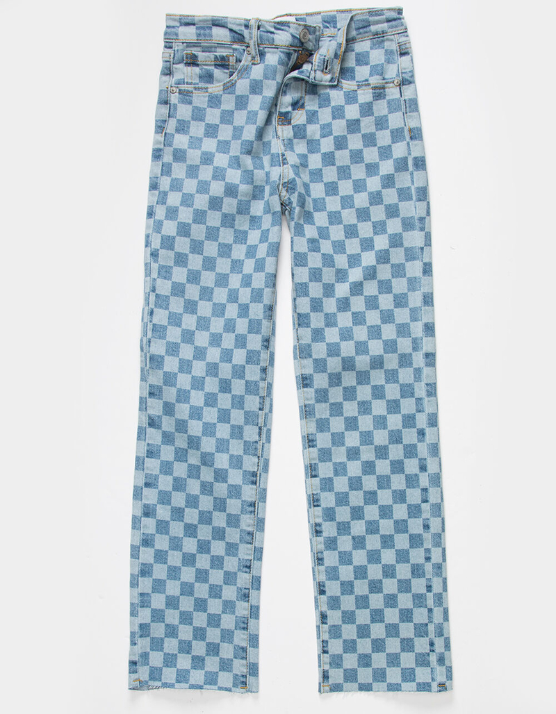 RSQ Checker High Rise Straight Leg Girls Jeans image number 1