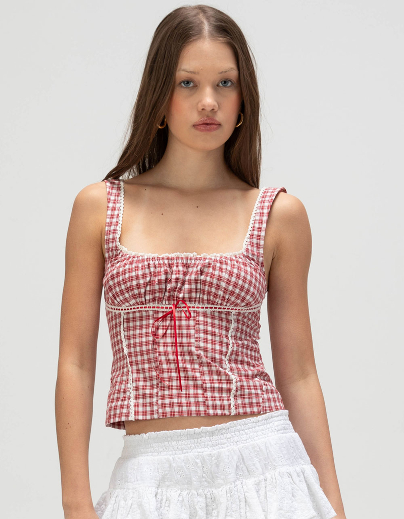 BDG Urban Outfitters Lena Womens Checked Blouse image number 0