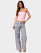 EDIKTED Embroidered Barbie&trade; Low Rise Baggy Jeans image number 4