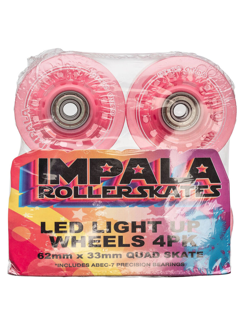 IMPALA ROLLERSKATES 4 Pack LED Light Up Pink Quad Wheels image number 1