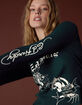 ED HARDY Tiger Panther Womens Long Sleeve Rib Tee image number 6