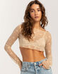 COTTON CANDY LA Mesh Bow Womens Long Sleeve Top image number 1
