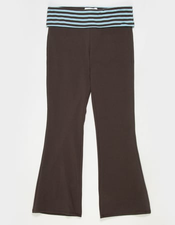 FULL TILT Girls Stripe Fold Over Flare Pants Alternative Image