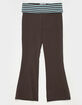 FULL TILT Girls Stripe Fold Over Flare Pants image number 2