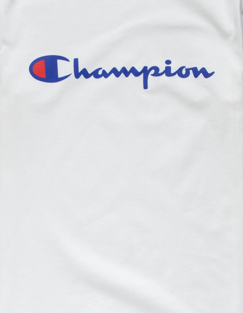 CHAMPION Script Logo White & Blue Mens T-Shirt image number 1
