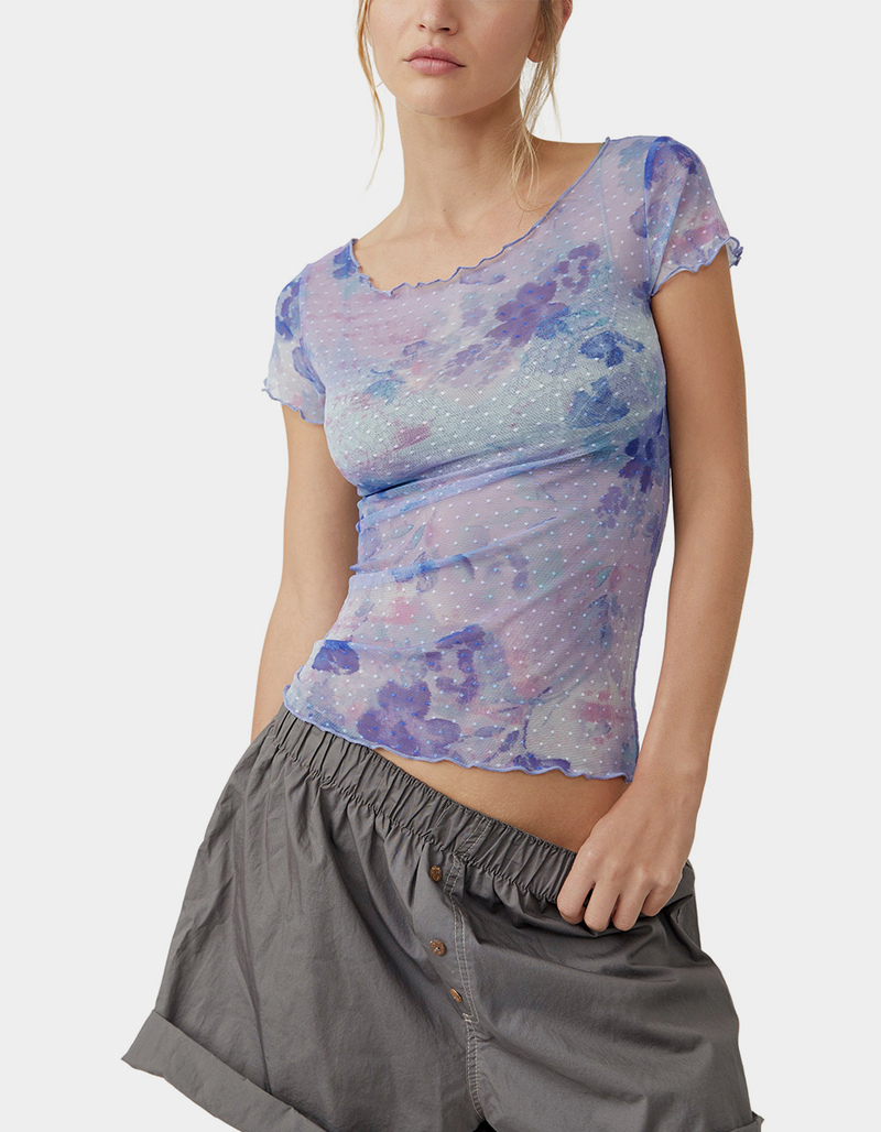 FREE PEOPLE Printed On The Dot Womens Baby Tee image number 0