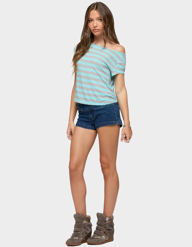 EDIKTED Sandie Striped Off Shoulder Top image number 3