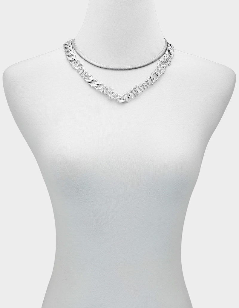 TRUE RELIGION Layered Chain Necklace With Logo Script image number 2