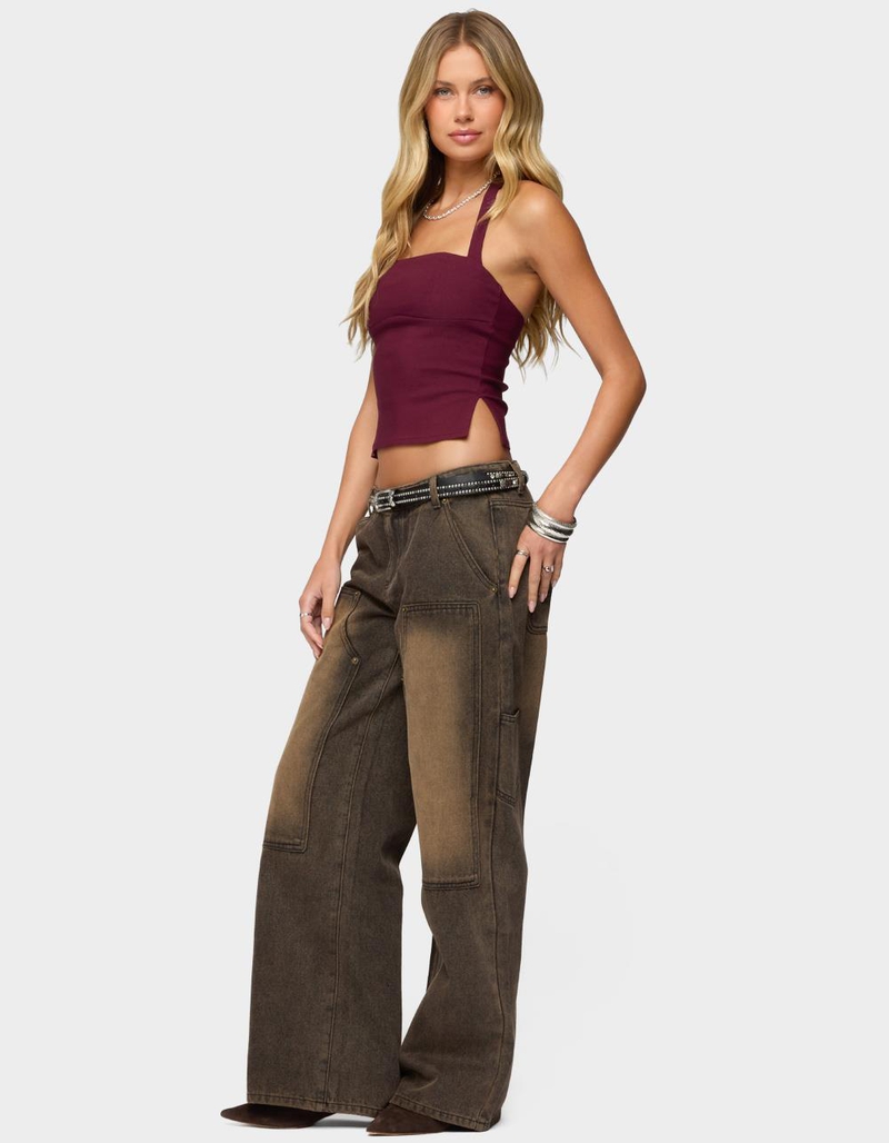 EDIKTED Ayla Low Rise Carpenter Jeans image number 3