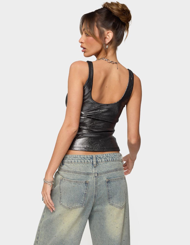 EDIKTED Laidie Metallic Tank Top image number 2