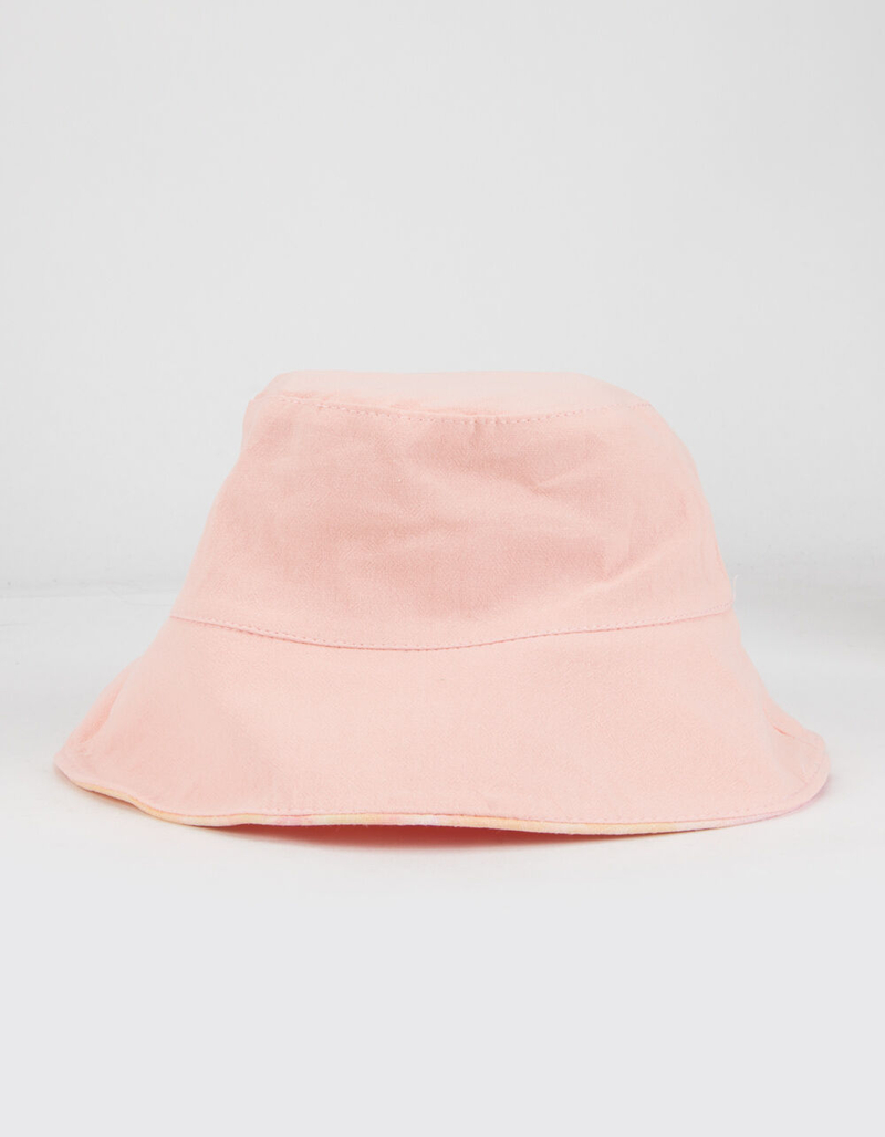Tie Dye & Solid Reversible Womens Pink Bucket Hat image number 1