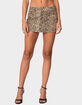 EDIKTED Leopard Printed Denim Mini Skirt image number 1