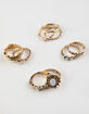 FULL TILT 9 Pack Moon Stone & Flower Ring Set image number 1