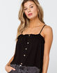 HEART & HIPS Button Ruffle Trim Womens Cami image number 1