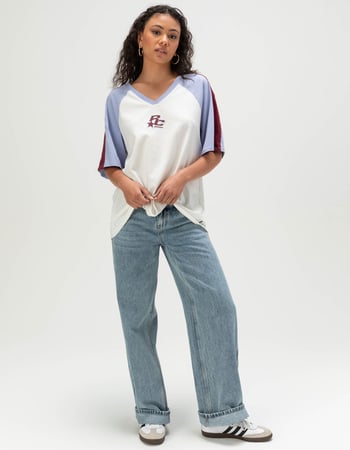 RIP CURL Script Womens Oversized V-Neck Tee Alternative Image