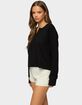 EDIKTED Deni Long Sleeve Henley Waffle Top image number 2