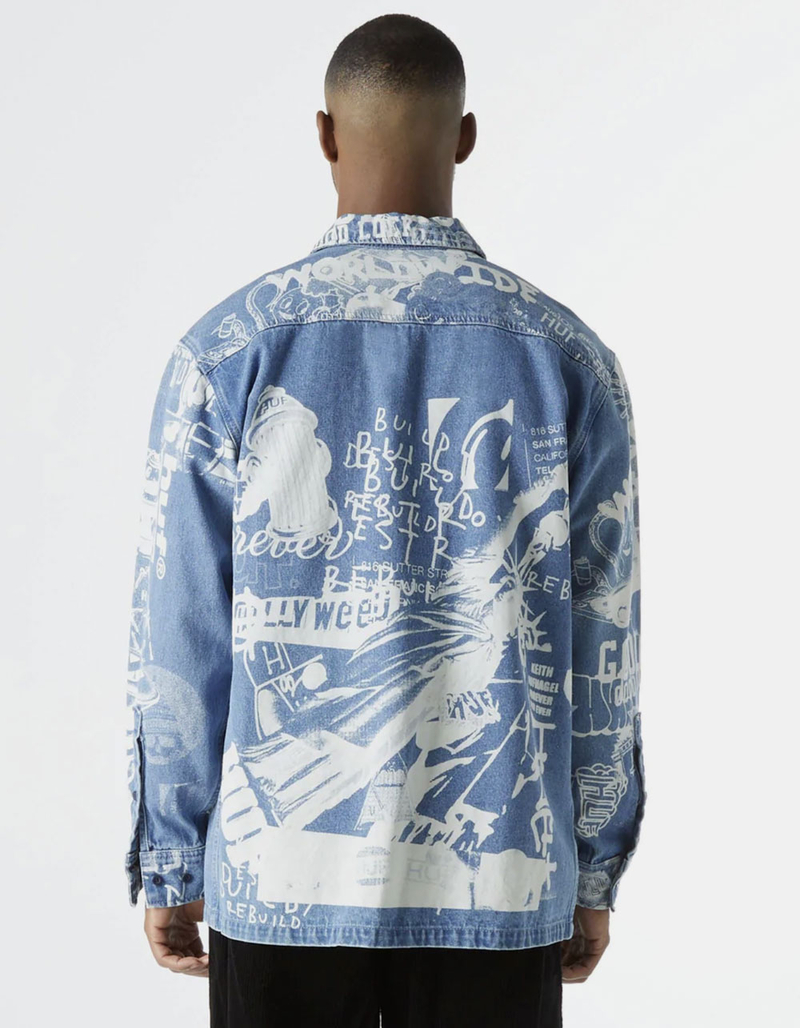 HUF Twenty Denim Mens Shirt Jacket image number 4