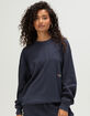 THE MAYFAIR GROUP World Needs More Empathy Womens Waffle Crewneck Sweatshirt image number 2