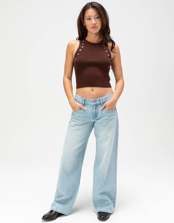WEST OF MELROSE Washed Stud Womens Tank Top Alternative Image