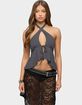 EDIKTED Dafnie Split Front Crisscross Halter Top image number 1
