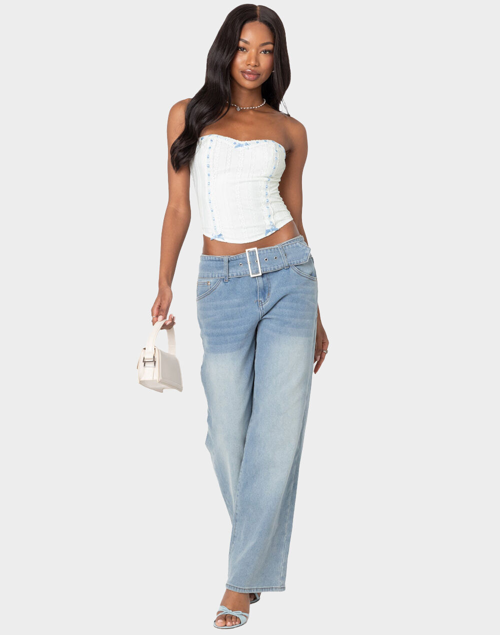 トップス ANDMARY Candice ribbon bare tops 4648611e102041f5b9575d642884e4