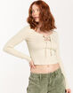 FIVESTAR GENERAL CO. Lace Up Womens Long Sleeve Top image number 2