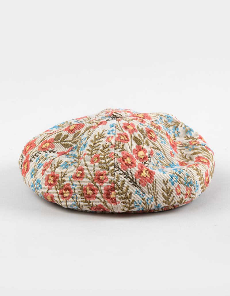 Floral Tapestry Womens Baker Boy Hat image number 2