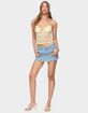 EDIKTED Eyelet Scallop Denim Mini Skort image number 5