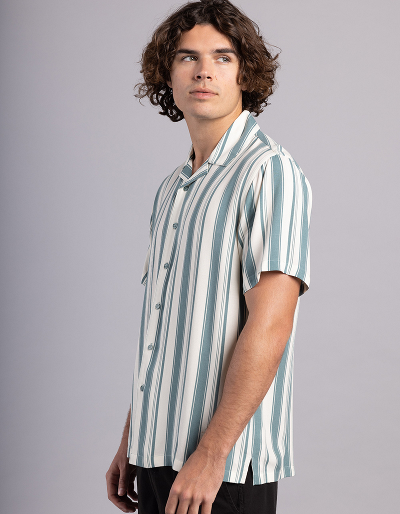 RSQ Mens Simple Stripe Button Up Shirt image number 3