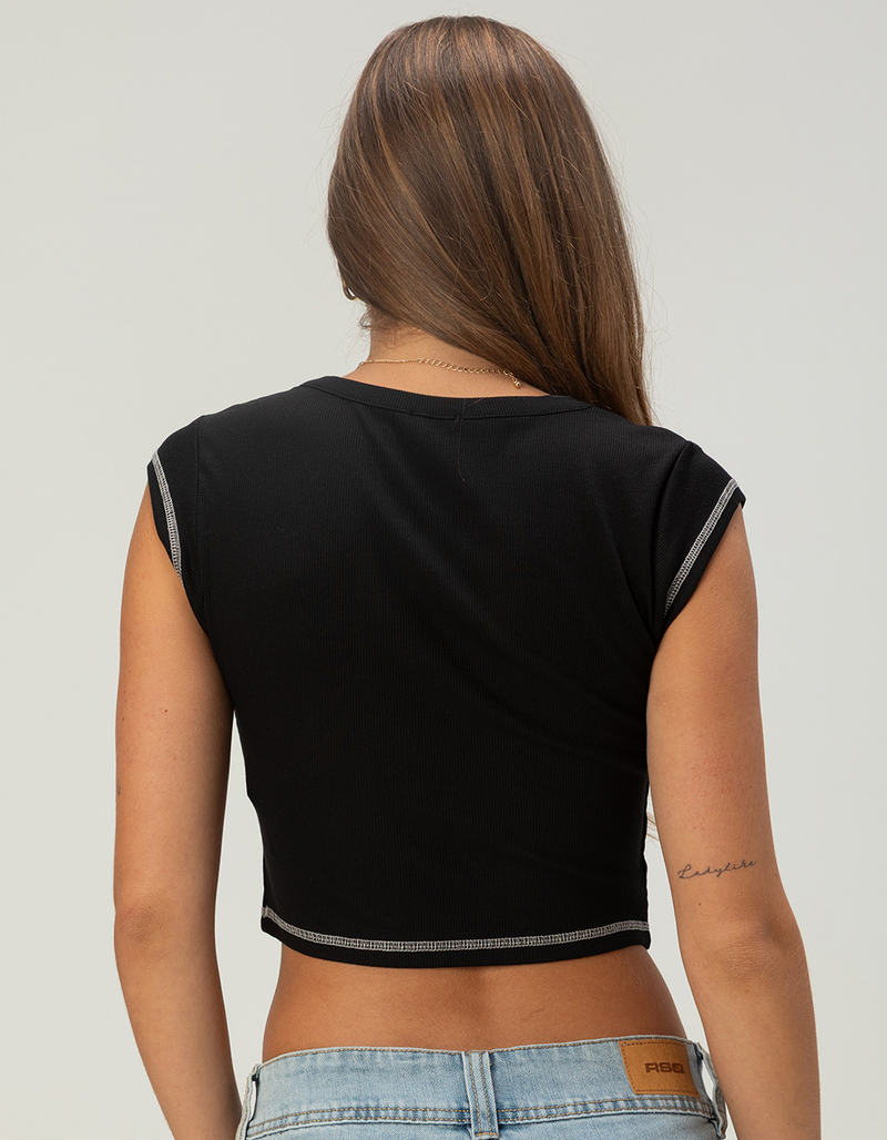 TRUE RELIGION V-Notch Womens Ribbed Tee image number 3