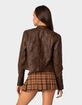 EDIKTED Teddi Washed Faux Leather Jacket image number 4