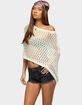 EDIKTED Cloe Off Shoulder Crochet Poncho image number 2