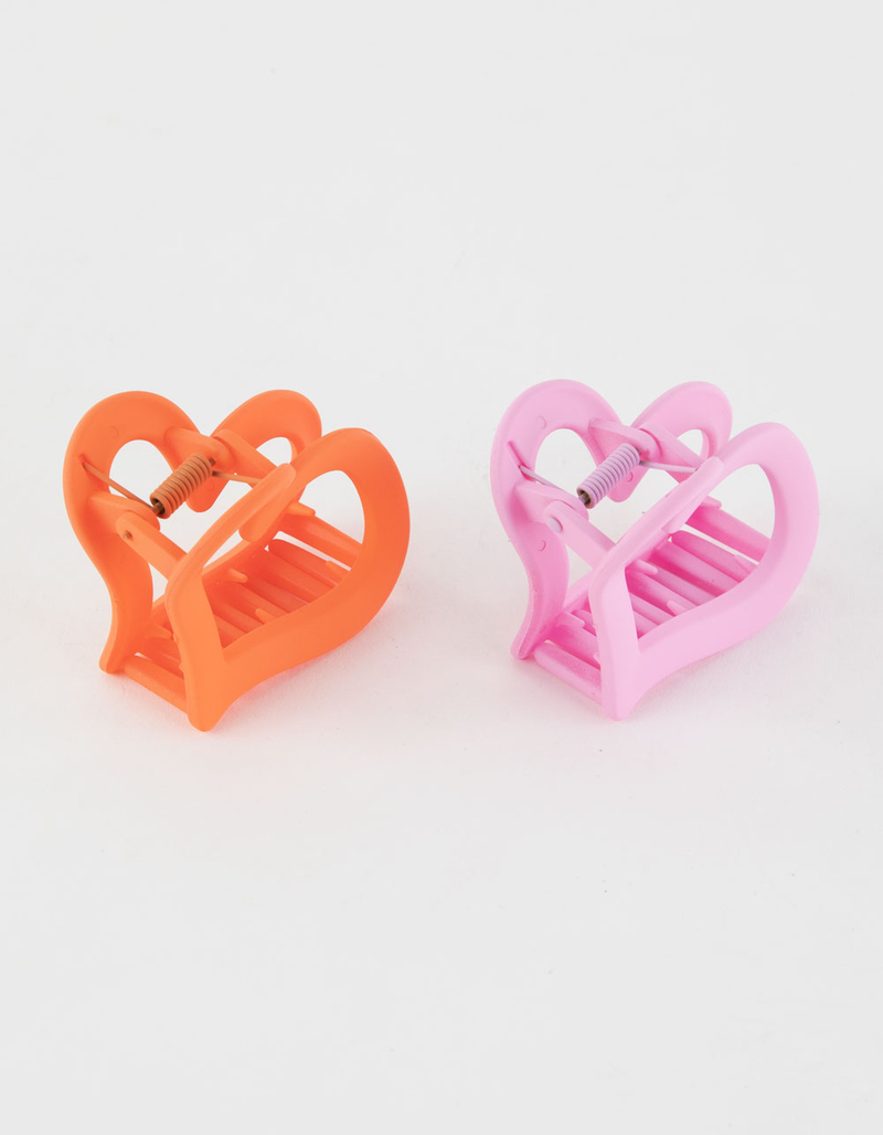 FULL TILT 2 Pack Heart Matte Hair Claw Clips image number 1