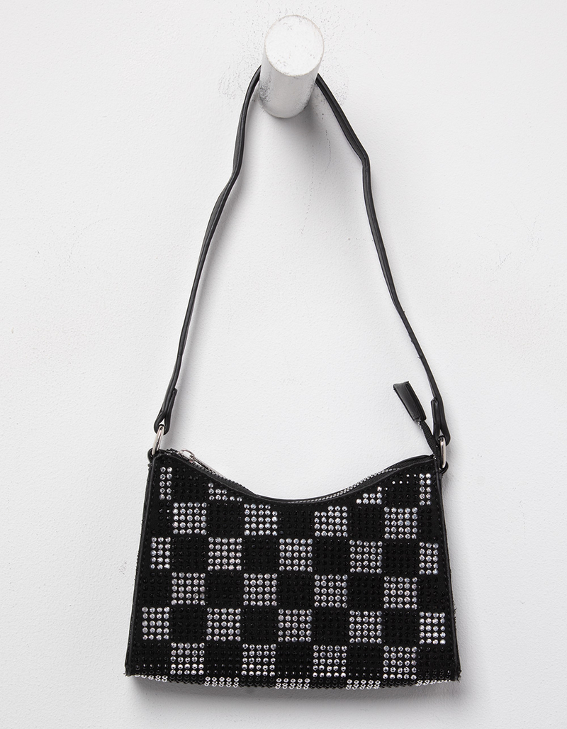Rhinestone Checkered Shoulder Bag image number 0