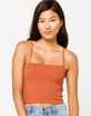 DESTINED Square Neck Burnt Red Womens Tank Top image number 1
