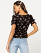 MIMI CHICA Button Front Peplum Womens Peasant Top image number 4