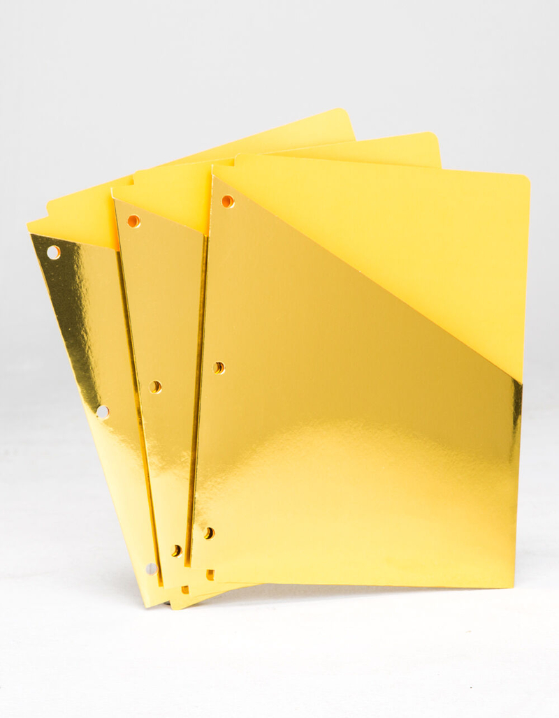 3 Pack Metallic Gold Binder Folders image number 0