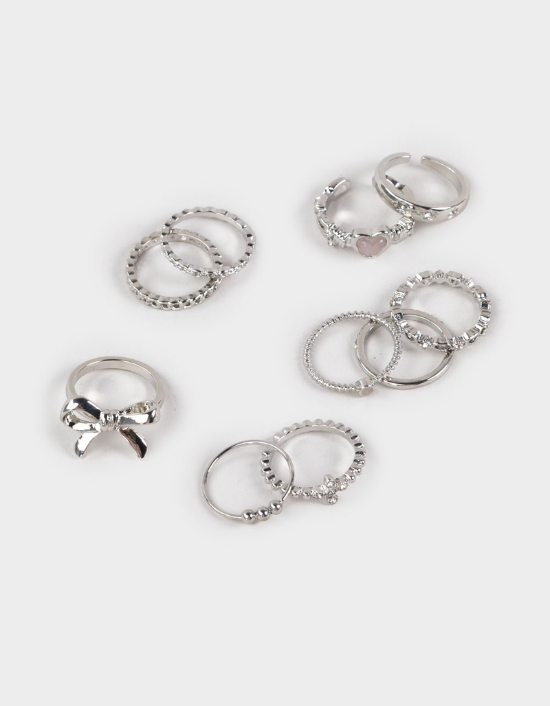 FULL TILT 10 Pack Bow/Heart/Rhinestone Rings image number 0