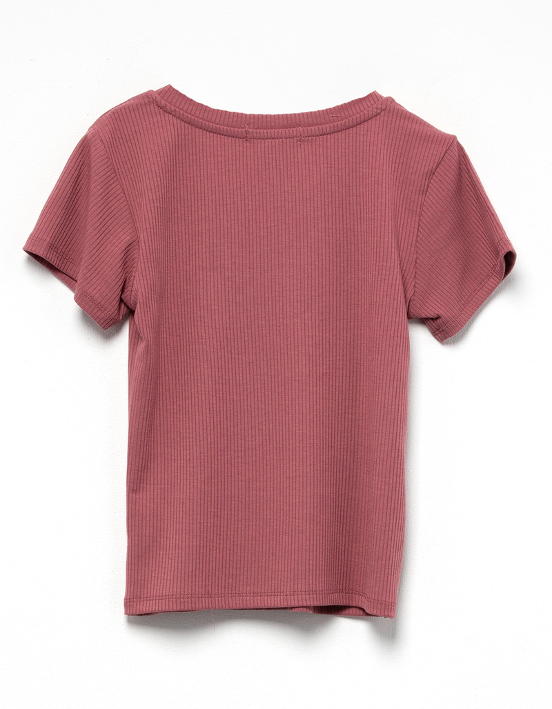 FULL TILT Essentials Girls V Neck Rib Tee image number 1