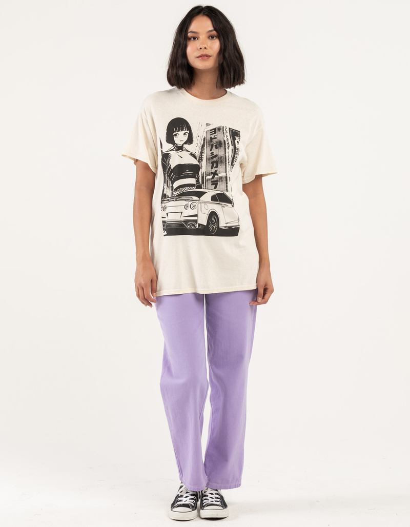 FULL TILT Anime Car Womens Oversized Tee image number 3