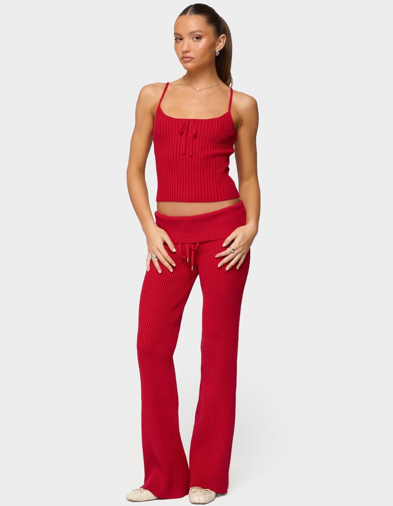 EDIKTED Adannah Foldover Ribbed Knit Pants image number 3