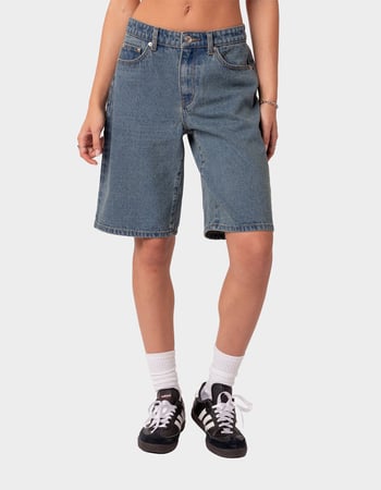 EDIKTED Oversized Low Rise Denim Bermuda Shorts EDIKTED Oversized Low Rise Denim Bermuda Shorts Primary Image