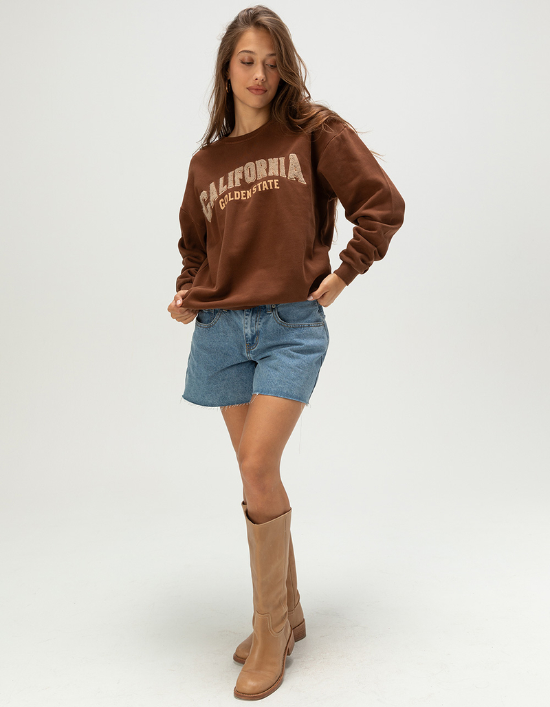RSQ Womens California Patch Crewneck Sweatshirt image number 3